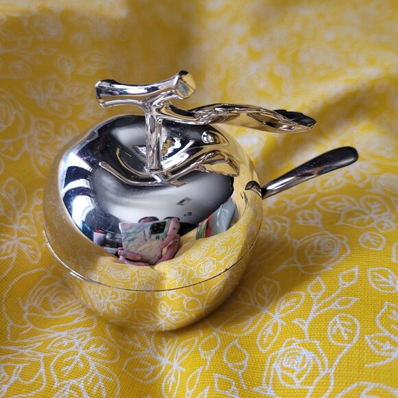 Lot Of 3 Silver Plated WM Rogers Bon Bon Oneida Jam Jar Lidded Apple Saltcellar - Picture 8 of 11